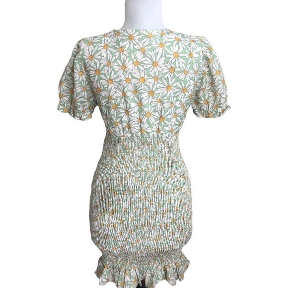 ZARA Smocked floral Mini Dress M cottagecore coquette - Picture 3 of 13